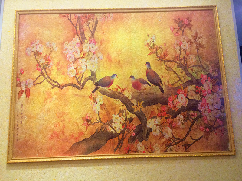 柏蓝墙衣花鸟效果图